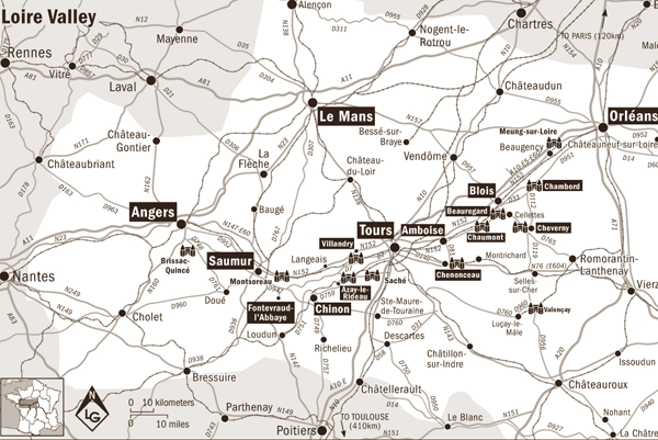 Map of the Loire Valley
